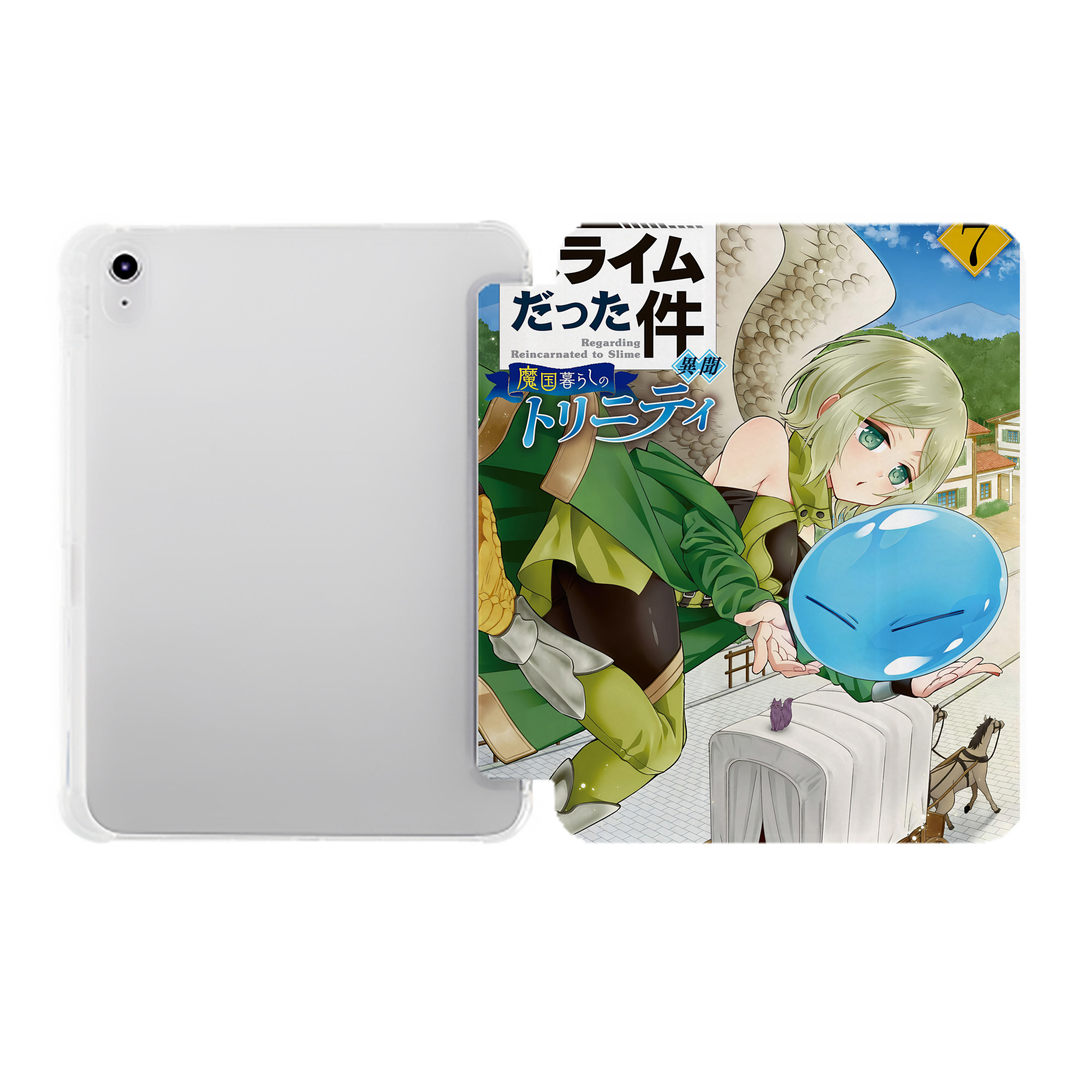 （画像用） 転スラ Regarding Reincarnated to Slime IPad ケース ペン収納付き 三つ折りスタンド PUレザー×シリコン 対応機種9.5/10.5/10.9インチ
